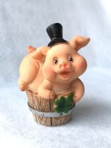 富と繁栄！　幸せをもたらすブタの煙突掃除人　木樽