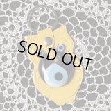 先を見通し厄を祓う★ナザールボンジュウ★ふくろうレザーキーリング　イエロー