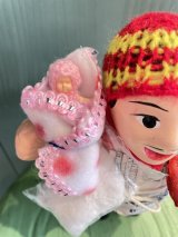 エケコ人形用小物　赤ちゃんが欲しい?おくるみ　フェルトR水玉【小物のみの価格】