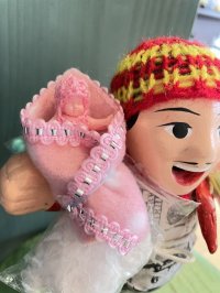 エケコ人形用小物　赤ちゃんが欲しい❤おくるみ　フェルトピーチ【小物のみの価格】