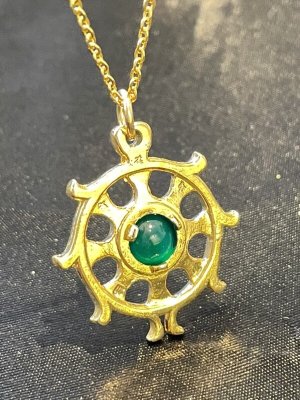 画像3: 邪を砕き幸運が回り続ける！法輪（ダルマチャクラ）＆人間関係・ストレス回避のグリーンめのう ネックレス