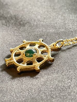 画像7: 邪を砕き幸運が回り続ける！法輪（ダルマチャクラ）＆人間関係・ストレス回避のグリーンめのう ネックレス