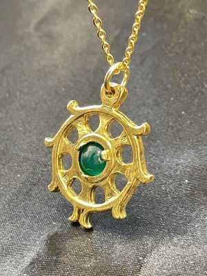 画像5: 邪を砕き幸運が回り続ける！法輪（ダルマチャクラ）＆人間関係・ストレス回避のグリーンめのう ネックレス