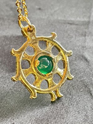 画像2: 邪を砕き幸運が回り続ける！法輪（ダルマチャクラ）＆人間関係・ストレス回避のグリーンめのう ネックレス