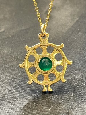 画像4: 邪を砕き幸運が回り続ける！法輪（ダルマチャクラ）＆人間関係・ストレス回避のグリーンめのう ネックレス