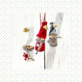 幸せをもたらす家の守り神★小さな小さな妖精トムテ クリスマスニットドール　3体セット　
