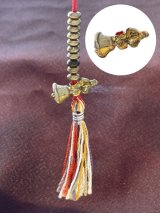魔を祓う！様々な厄・災難から 身を守る！最強のお守り 密教法具 バジュラベル（五鈷鈴） 五色紐飾り