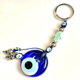 魔除けのお守り★ナザールボンジュウキーホルダー?Hamusa Green