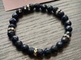 チャンス到来！活力と幸運をもたらす カットブルーゴールドストーンブレスレット