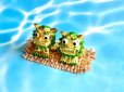 画像4: 沖縄伝統の守り神 魔除けのシンボルシーサー ペア置物 小　金緑