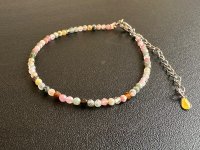 人間的な魅力を開花し高め、幸せな人生を送る！ ミックストルマリン ファセットカットブレスレット 2mm