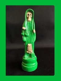 どんな願いも叶えるといわれる奇跡の聖人！サンタ・ムエルテ像 Deep Green
