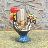 幸運を呼び込む♪ “ポルトガルの言い伝え”奇跡を起こしたバルセロスの雄鶏★爪楊枝たて（8.5cm） ブラック-仕事運UP