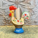 幸運を呼び込む♪ “ポルトガルの言い伝え”奇跡を起こしたバルセロスの雄鶏★爪楊枝たて（8.5cm）ゴールド金運