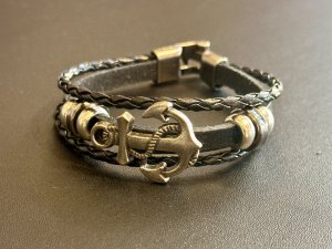 画像1: 人生の荒波に流されない！人との絆を繋ぎ留め離さない！錨（いかり）三連ブレスレットA　アンティークシルバー