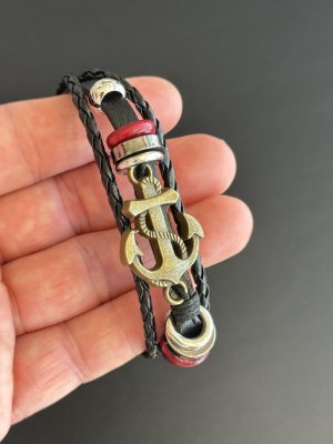 画像4: 人生の荒波に流されない！人との絆を繋ぎ留め離さない！錨（いかり）三連ブレスレットC　アンティークゴールド