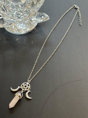 画像9: 強力な3つのパワーが悩み事の答えを導き出す！三日月＆五芒星のペンデュラム・ネックレス愛と美のローズクォーツ