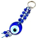 魔除けのお守り★ナザールボンジュウキーホルダー?マーブル BLUE