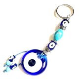 魔除けのお守り★ナザールボンジュウキーホルダー?ターコイズELLIPSE