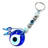 魔除けのお守り★ナザールボンジュウキーホルダー?マーブルWHITE