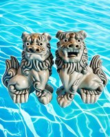 沖縄伝統の守り神 魔除けのシンボルシーサー ペア置物 大