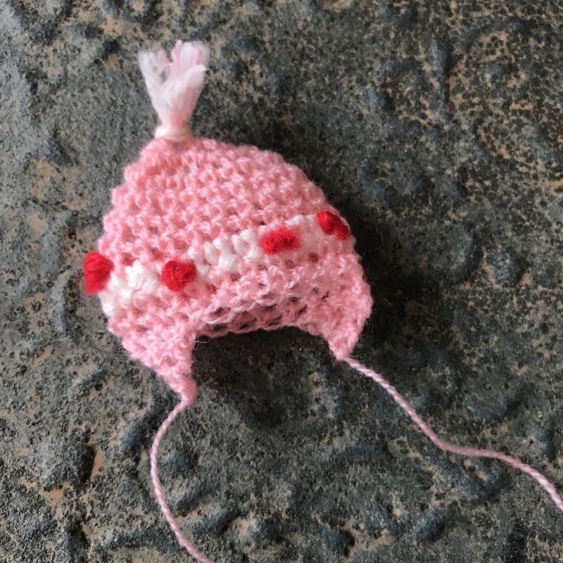 画像1: エケコ人形用小物　ニット帽（12.5〜15センチ）　ピンク
