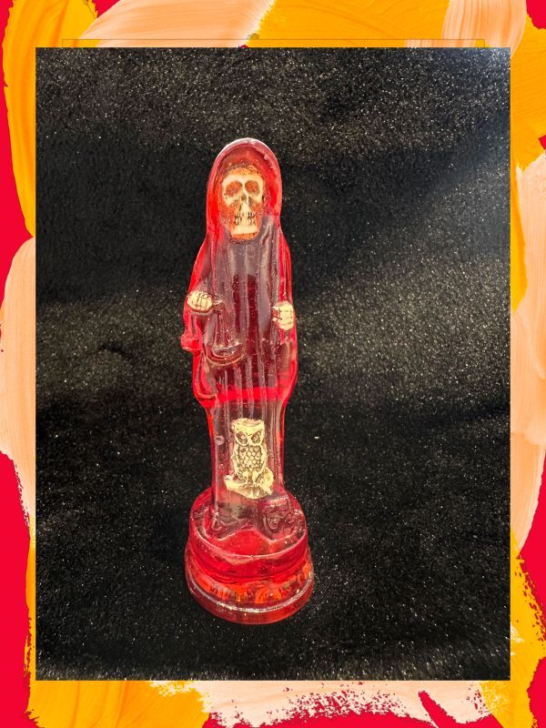 画像1: どんな願いも叶えるといわれる奇跡の聖人！サンタ・ムエルテ像 RED