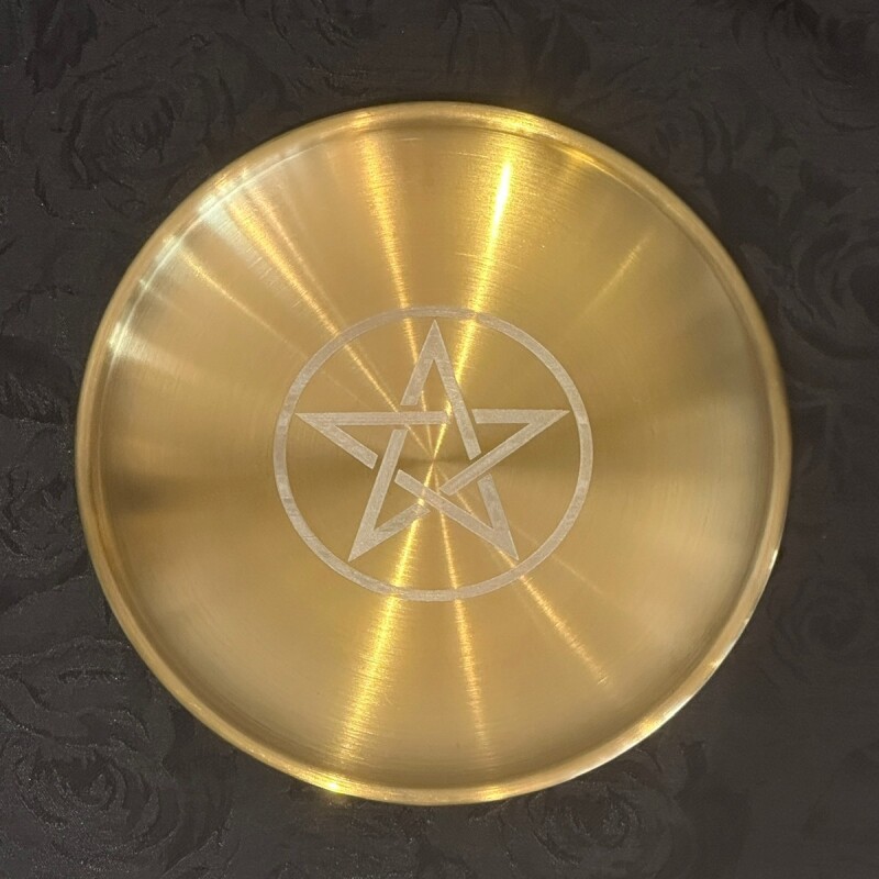 強力な魔除け！魔術五芒星トレーGold 大きめ