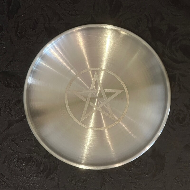 強力な魔除け！魔術五芒星トレーSilver 大きめ