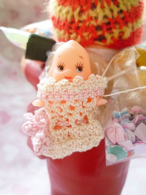 【FRau（フラウ）掲載商品】エケコ（エケッコー）人形用小物　赤ちゃんが欲しい☆ピンク　【小物のみの価格です】