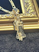 画像: どんな願いも叶えるといわれる！サンタ・ムエルテ☆ゴージャス！ジルコニアネックレスBK