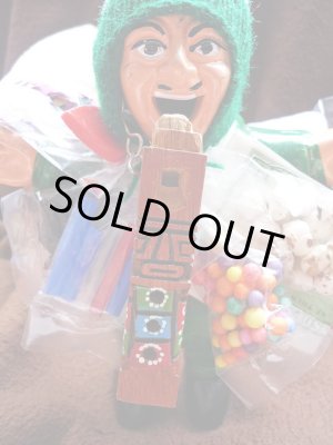 画像: エケコ（エケッコー）人形用小物　吹いて♪ペルーのミニチュア楽器・虹色タルカス【小物のみの価格】