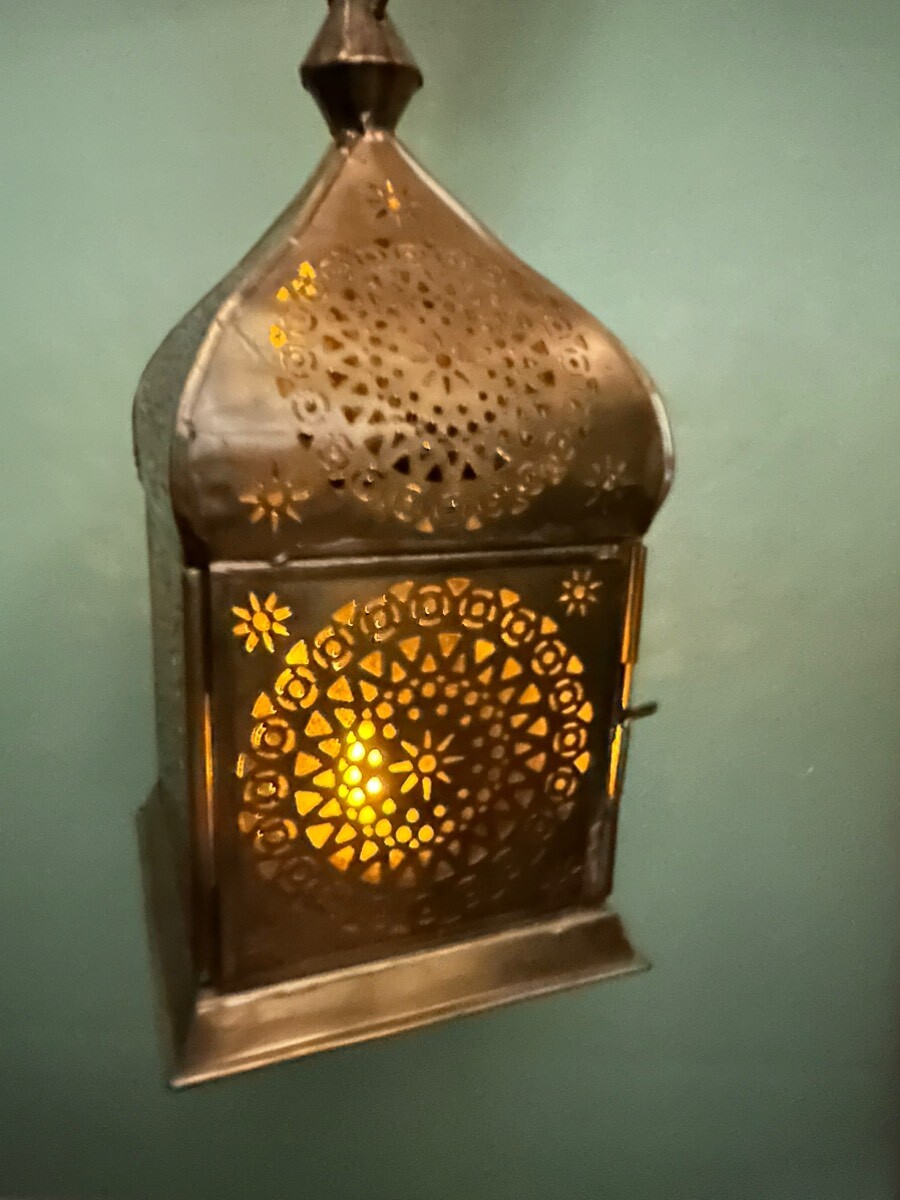 画像2: モスクお守りランタン大  曼荼羅   LEDライト付き (2)