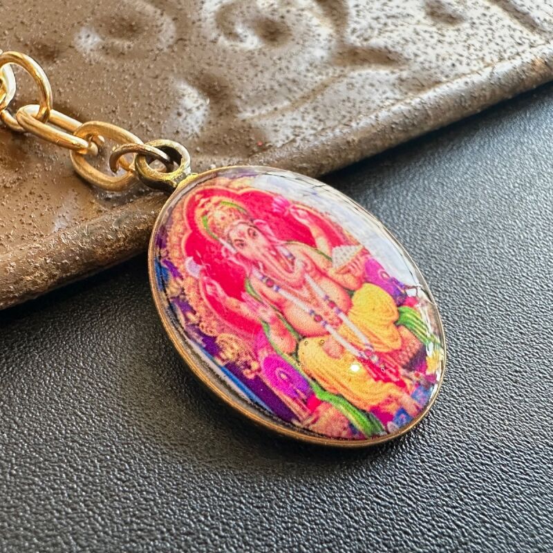 画像2: 万能の神〜ガネーシャ 真鍮製キーホルダーR (2)