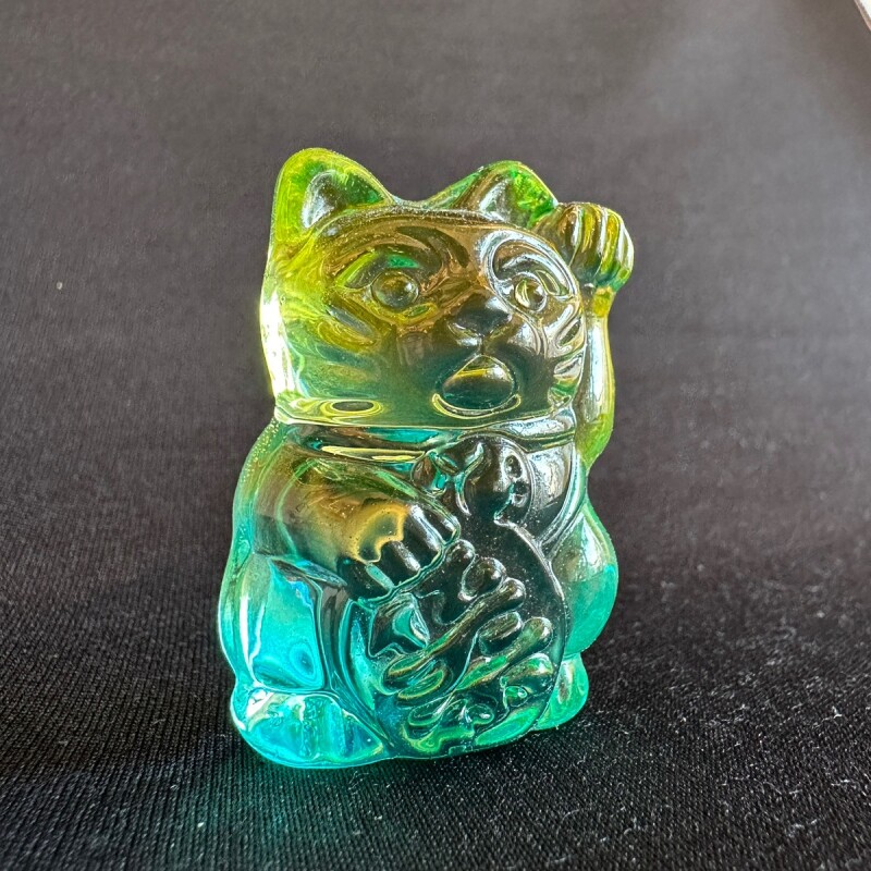 画像: 商売繫盛と良縁を招く！人招き♪オーロラ招き猫Green