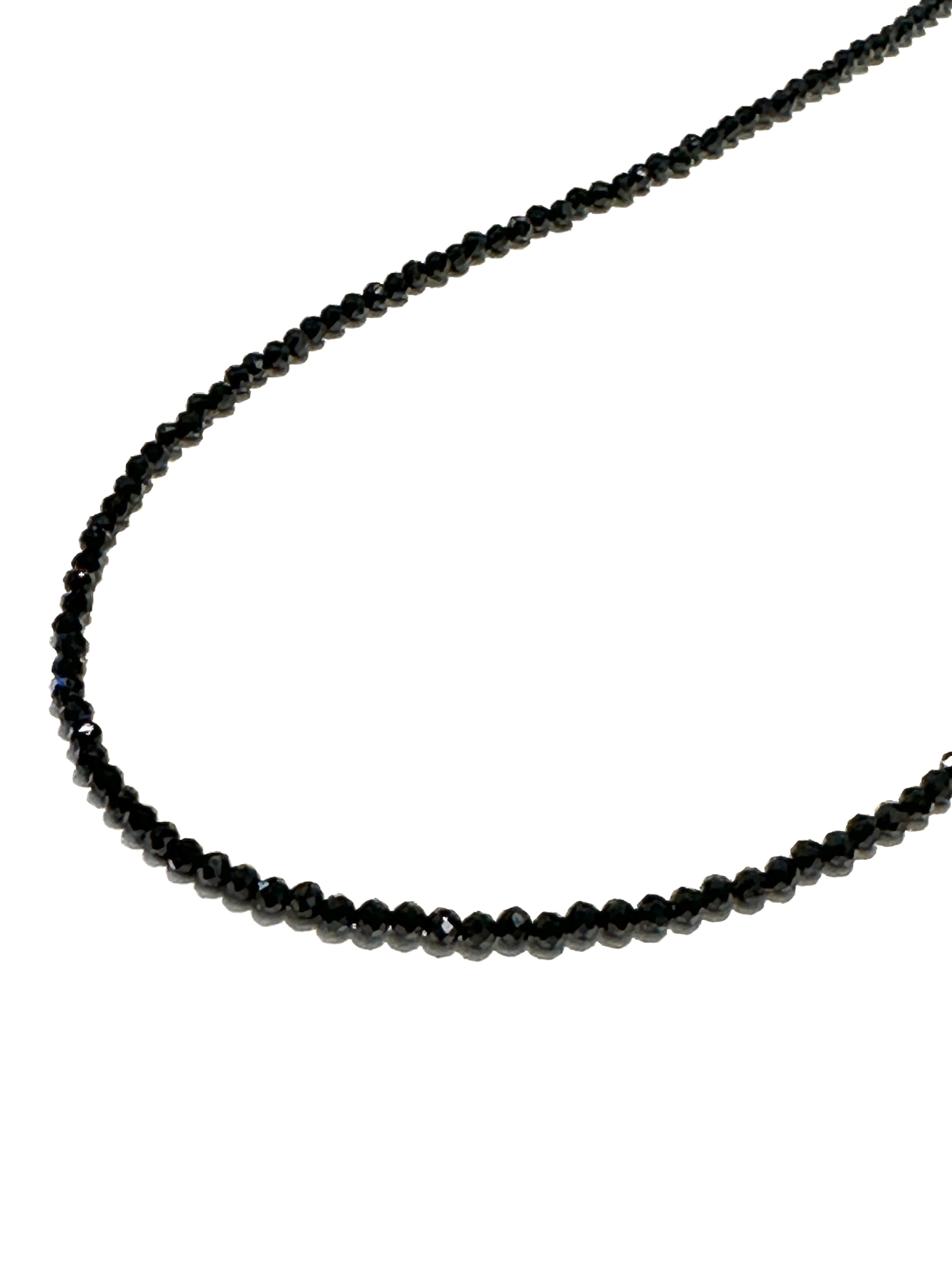 画像: 2mm玉/芸能人御用達♪身体エネルギーを活性化!魔除けにも ブラックスピネルネックレスS 40cm+5cm