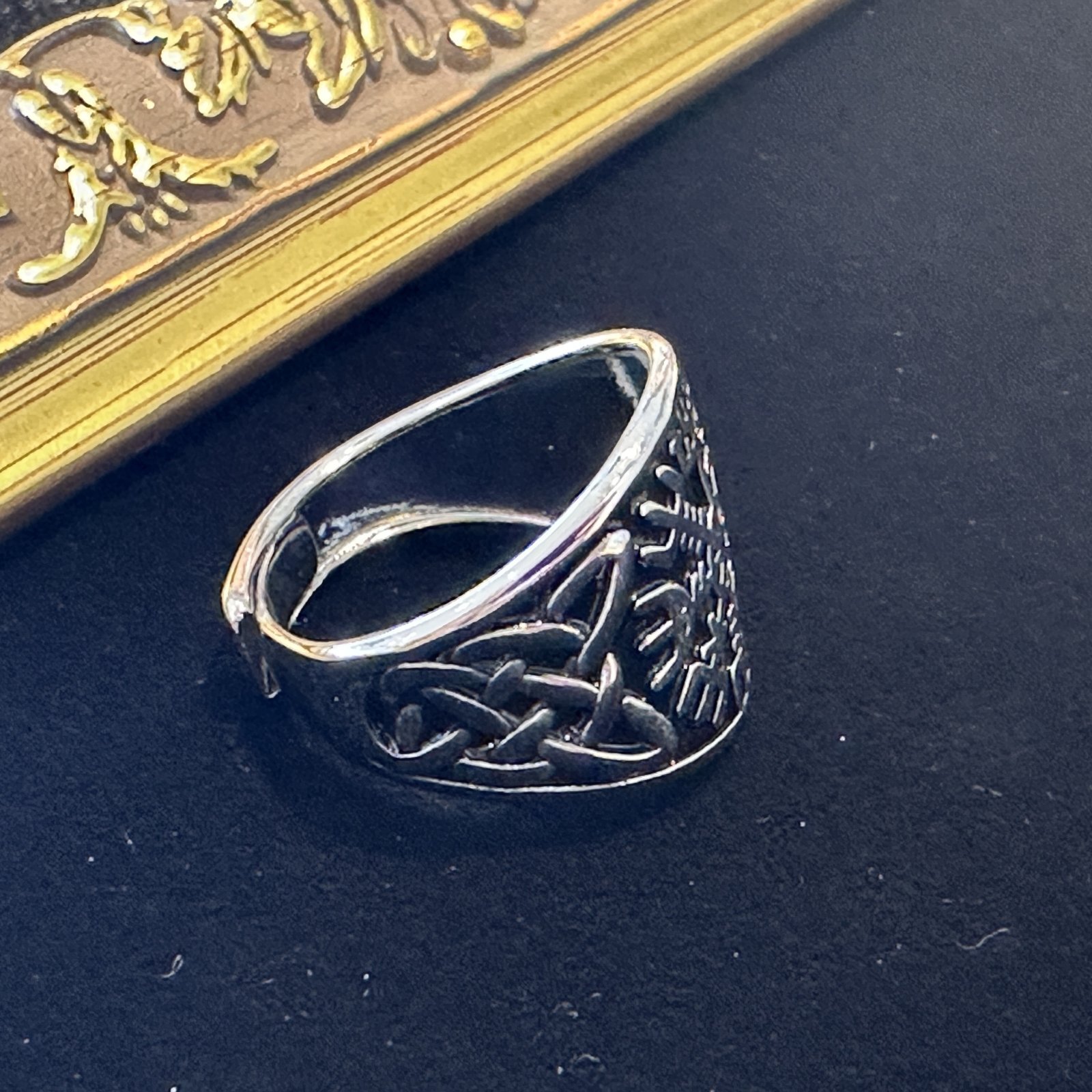 画像6: 運気を動かす伝統ケルトノット。進むべき道を示す★ヴァイキングコンパスリング Silver925 聖なるルーン文字〜Vegvisir〜 (6)