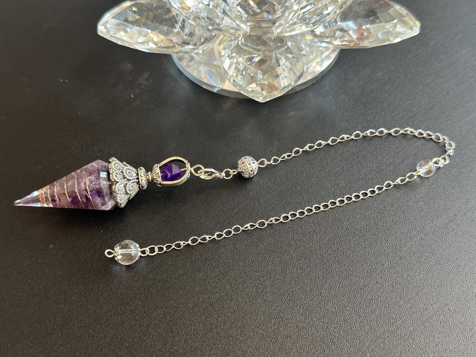 画像8: 気の変換機オルゴナイトinペンデュラム  悩み事の答えを導き出す！魔除けと浄化、ハイレベルな恋愛をもたらすアメジスト (8)