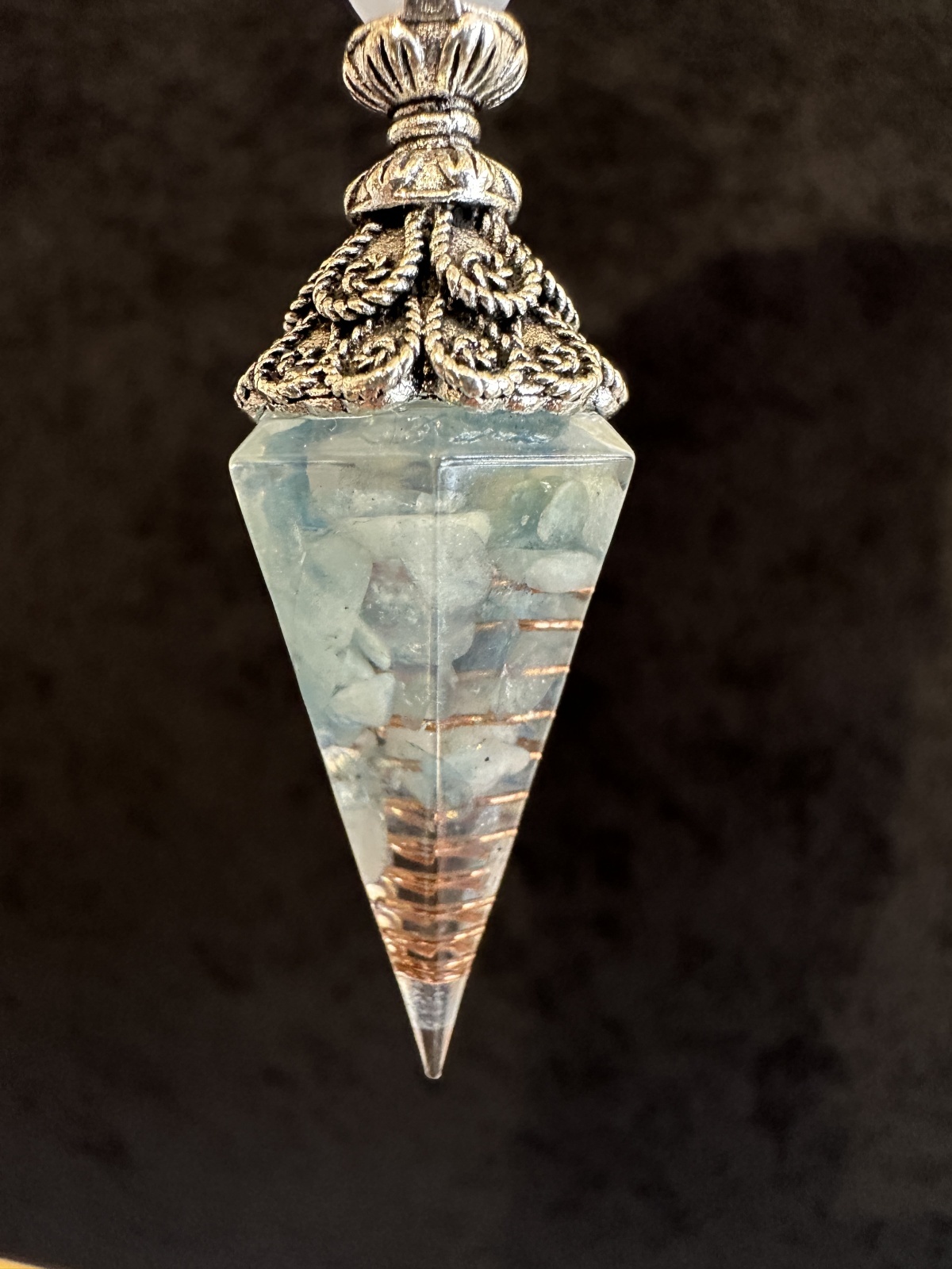 画像4: 気の変換機オルゴナイトinペンデュラム  悩み事の答えを導き出す！幸せな恋愛や結婚をもたらす アクアマリン (4)