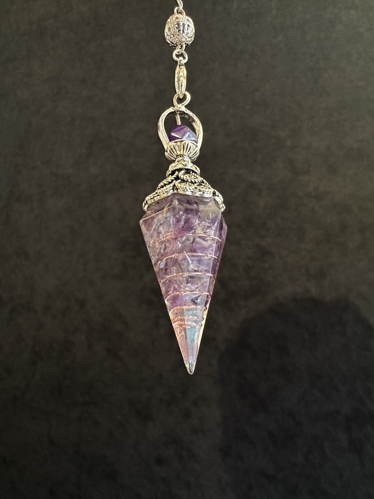 画像7: 気の変換機オルゴナイトinペンデュラム  悩み事の答えを導き出す！魔除けと浄化、ハイレベルな恋愛をもたらすアメジスト (7)
