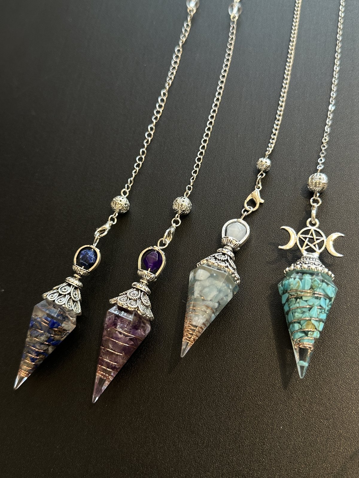 画像11: 気の変換機オルゴナイトinペンデュラム  悩み事の答えを導き出す！魔除けと浄化、ハイレベルな恋愛をもたらすアメジスト (11)