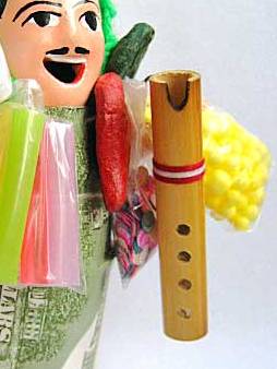 画像1: エケコ（エケッコー）人形用小物　ペルーのミニチュア楽器・ケーナＫＨ【小物のみの価格です】 (1)